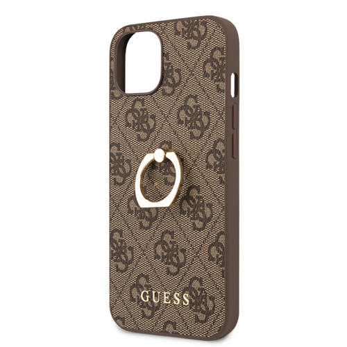 گارد چرمی رینگی iPhone 13 Mini طرح Guess PU Leather 4G With Ring Stand