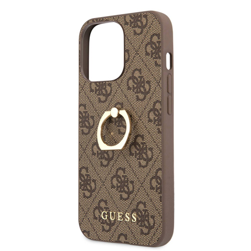 گارد چرمی رینگی iPhone 13 Pro Max طرح Guess PU Leather 4G With Ring Stand
