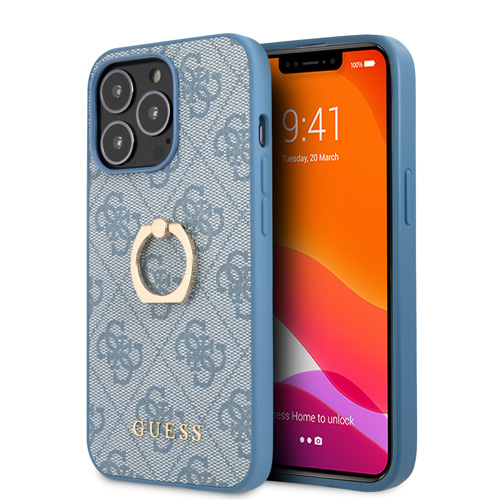 گارد چرمی رینگی iPhone 13 Pro Max طرح Guess PU Leather 4G With Ring Stand