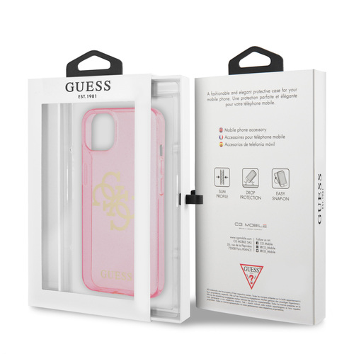 گارد ژله ای اکلیلی iPhone 13 مدل Guess TPU Full Glitter 4G Logo