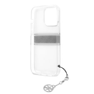 قاب شفاف طرح دار بند زنجیری iPhone 13 Pro مدل Guess 4G Stripe With Charm
