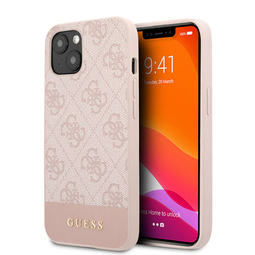 گارد PU طرح دار iPhone 13 مدل Guess With Bottom Stripe Metal Logo