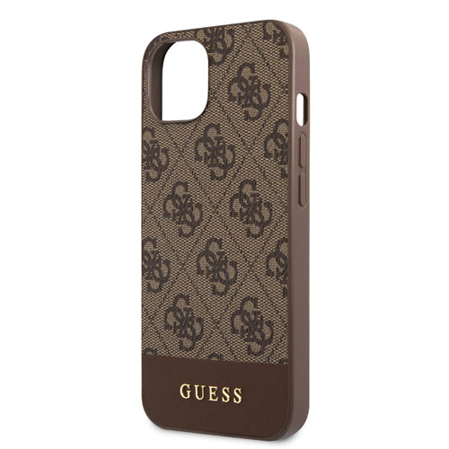 گارد PU طرح دار iPhone 13 مدل Guess With Bottom Stripe Metal Logo