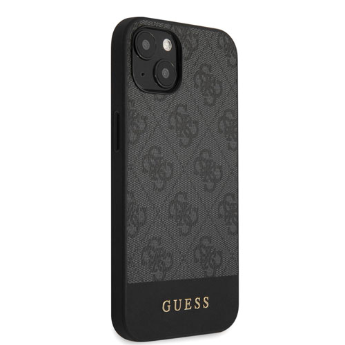 گارد PU طرح دار iPhone 13 مدل Guess With Bottom Stripe Metal Logo