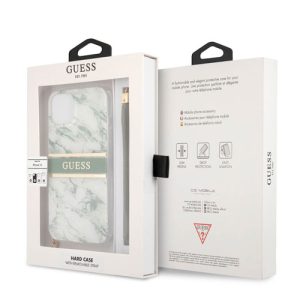 گارد بند دار طرح ماربل iPhone 13 مدل Guess Marble Design And Stripe With Nylon Strap