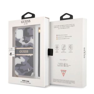 گارد بند دار طرح چریکی iPhone 13 مدل Guess Camo Design And Stripe With Nylon Strap