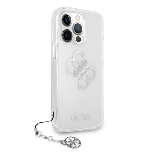 گارد شفاف بند فلزی iPhone 13 Pro Max مدل Guess 4G Electroplated Logo With Charm