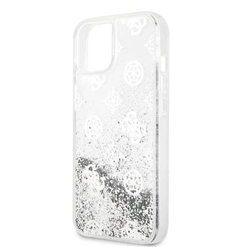 گارد شفاف طرح دار اکلیلی iPhone 13 مدل Guess Glitter Electroplated Peony Logo
