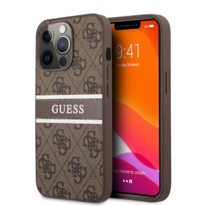 گارد چرمی iPhone 13 Pro Max طرح Guess 4G PU Leather Printed Stripe
