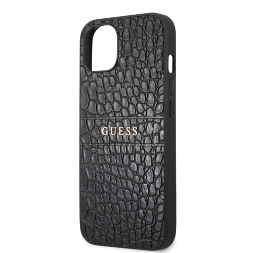 گارد چرمی iPhone 13 طرح Guess PU Leather Croco Hot Stamped Lines And Metal Logo