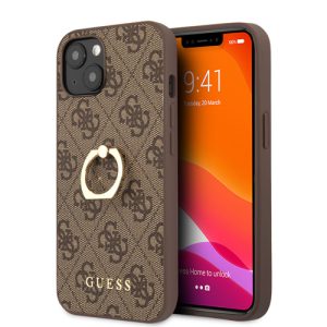 گارد چرمی رینگی iPhone 13 طرح Guess PU Leather 4G With Ring Stand