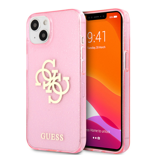 گارد ژله ای اکلیلی iPhone 13 مدل Guess TPU Full Glitter 4G Logo