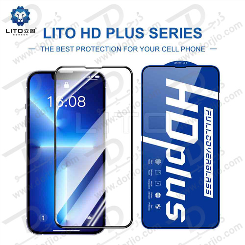 خرید گلس HD Plus شیشه ای تمام صفحه iPhone 14 Pro Max مارک LITO