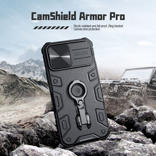 خرید گارد ضد ضربه رینگ استند دار نیلکین iPhone 13 Pro Max مدل CamShield Armor Pro Case