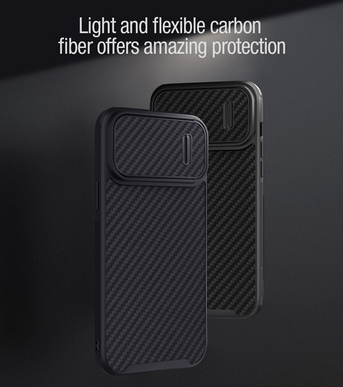 خرید گارد فیبری محافظ دوربین دار نیلکین iPhone 14 Pro Max مدل Synthetic Fiber S