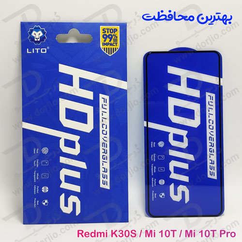 خرید گلس شیشه ای HD Plus تمام صفحه Xiaomi Mi 10T مارک LITO