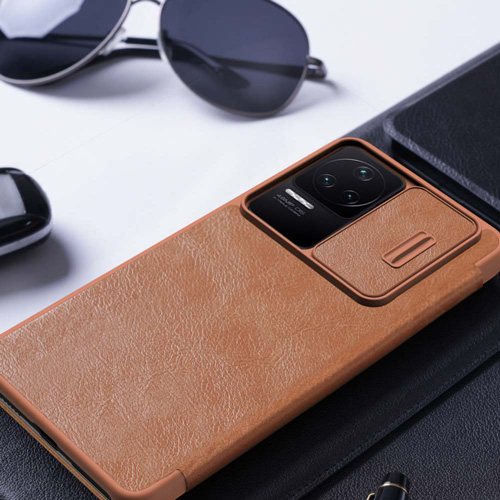 خرید کیف چرمی نیلکین شیائومی Poco F4 مدل Qin Pro Leather Case