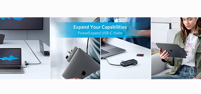 هاب 7 کاره 60W Ethernet مارک انکر مدل PowerExpand USB-C PD Hub (A8352)
