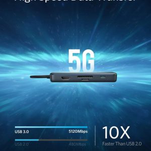 هاب 7 کاره 60W Ethernet مارک انکر مدل PowerExpand USB-C PD Hub (A8352)