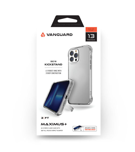 کریستال کاور پایه دار شفاف ضد ضربه iPhone 13 Pro Max مارک Viva Madrid Maximus+ VanGuard