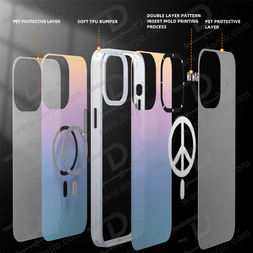 خرید گارد مگ‌سیف iPhone 13 Pro Max مارک YOUNGKIT طرح No War - کد 3