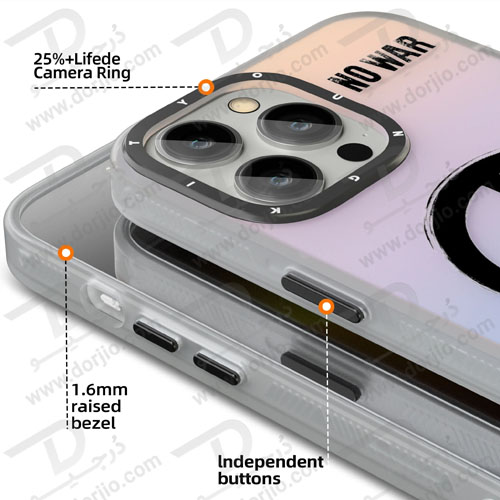 خرید گارد مگ‌سیف iPhone 13 Pro Max مارک YOUNGKIT طرح No War - کد 1