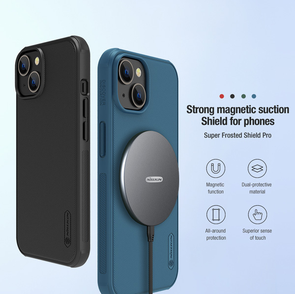 قاب ضد ضربه مگنتی نیلکین iPhone 14 مدل Super Frosted Shield Pro Magnetic