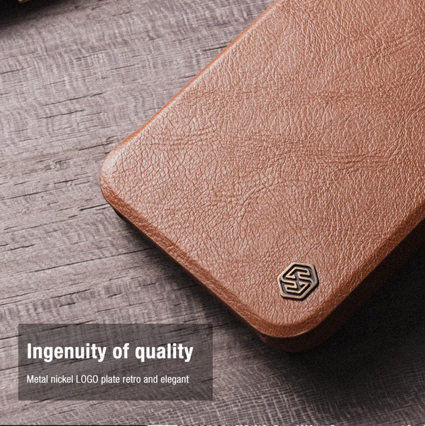 کیف چرمی محافظ دوربین دار iPhone 14 Plusمارک نیلکین مدل Qin Pro Leather Case