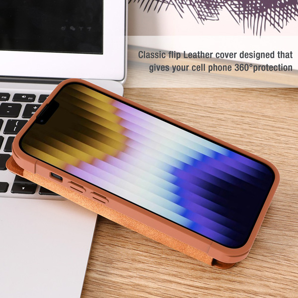 کیف چرمی محافظ دوربین دار iPhone 14 Plusمارک نیلکین مدل Qin Pro Leather Case