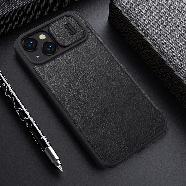 کیف چرمی محافظ دوربین دار iPhone 14 Plusمارک نیلکین مدل Qin Pro Leather Case
