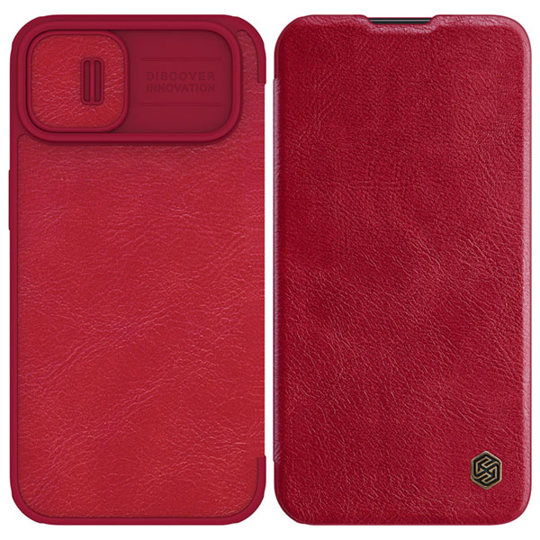 کیف چرمی محافظ دوربین دار iPhone 14 Plusمارک نیلکین مدل Qin Pro Leather Case