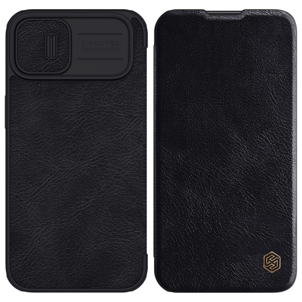 کیف چرمی محافظ دوربین دار iPhone 14 Plusمارک نیلکین مدل Qin Pro Leather Case