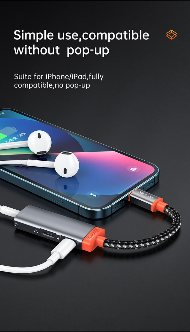 مبدل لایتنینگ به جک هدفون با پشتیبانی از شارژ - MCDODO CA-0950