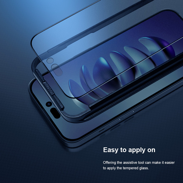 گلس شیشه ای مات تمام صفحه iPhone 14 Pro Max مارک نیلکین مدل FogMirror Full Coverage Matte