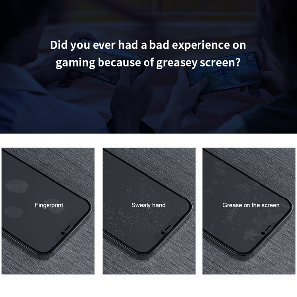 گلس شیشه ای مات تمام صفحه iPhone 14 Pro Max مارک نیلکین مدل FogMirror Full Coverage Matte