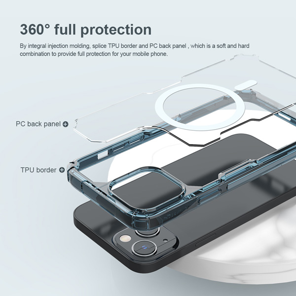 قاب شفاف مگنتی نیلکین iPhone 14 Plus مدل Nature TPU Pro Magnetic