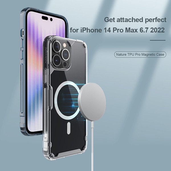قاب شفاف مگنتی نیلکین iPhone 14 Pro Max مدل Nature TPU Pro Magnetic