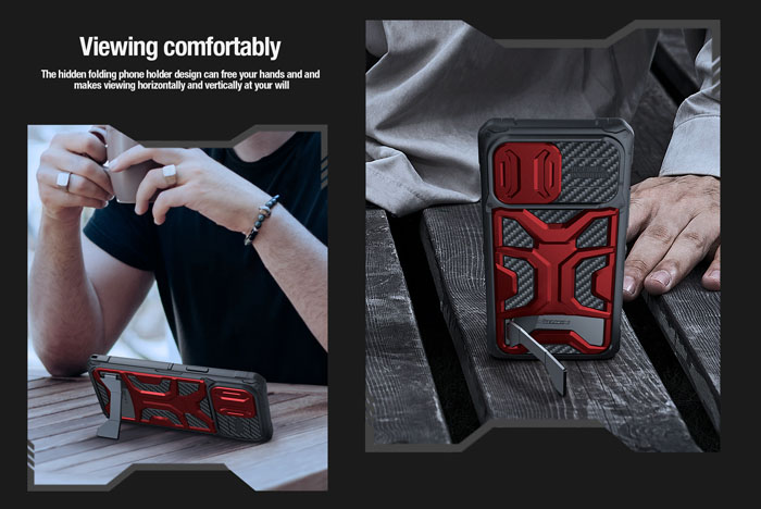 قاب ضد ضربه پایه دار iPhone 14 Pro Max مارک نیلکین مدل Adventurer Pro