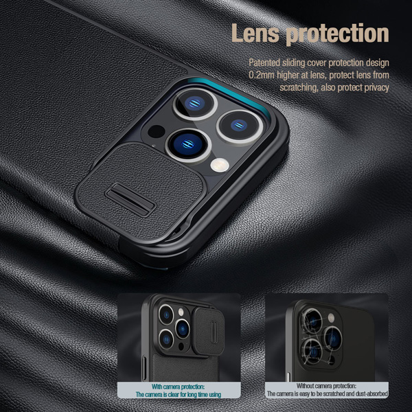 کیف نیلکین (چرم + پارچه) iPhone 14 Pro Max مدل Qin Pro Leather