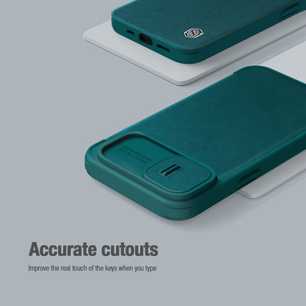 کیف نیلکین (چرم + پارچه) iPhone 14 مدل Qin Pro Leather