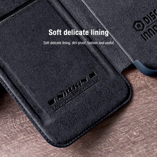 کیف چرمی محافظ دوربین دار iPhone 14 Plusمارک نیلکین مدل Qin Pro Leather Case