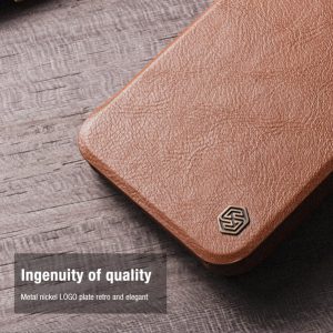 کیف چرمی محافظ دوربین دار iPhone 14 مارک نیلکین مدل Qin Pro Leather Case