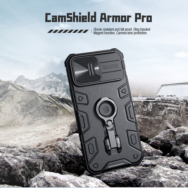 گارد ضد ضربه رینگ استند دار مگنتی iPhone 14 Pro مارک نیلکین مدل CamShield Armor Pro Magnetic