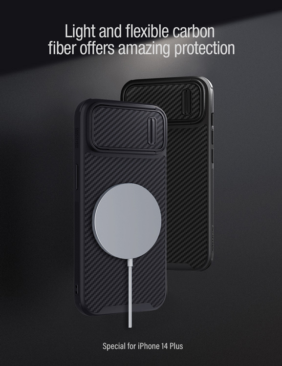 گارد فیبری مگنتی نیلکین iPhone 14 Plus مدل Synthetic Fiber S Magnetic