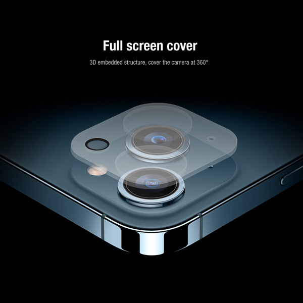 گلس شیشه ای HD تمام صفحه و محافظ لنز فول کاور iPhone 14 مارک نیلکین