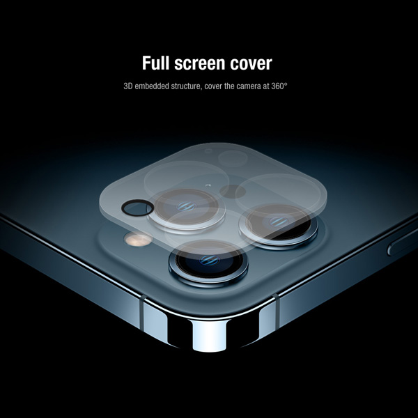 گلس شیشه ای HD تمام صفحه و محافظ لنز فول کاور iPhone 14 Pro Max مارک نیلکین