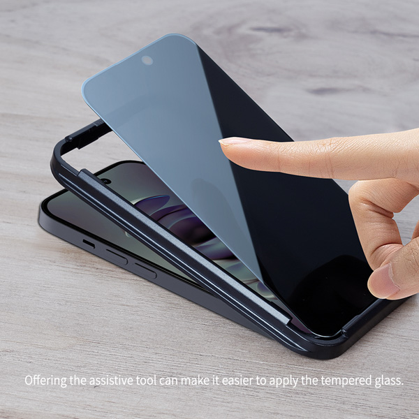 گلس شیشه ای حریم شخصی نیلکین iPhone 14 Pro Max مدل Guardian Full Coverage Privacy