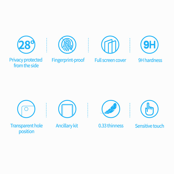 گلس شیشه ای حریم شخصی نیلکین iPhone 14 Pro Max مدل Guardian Full Coverage Privacy