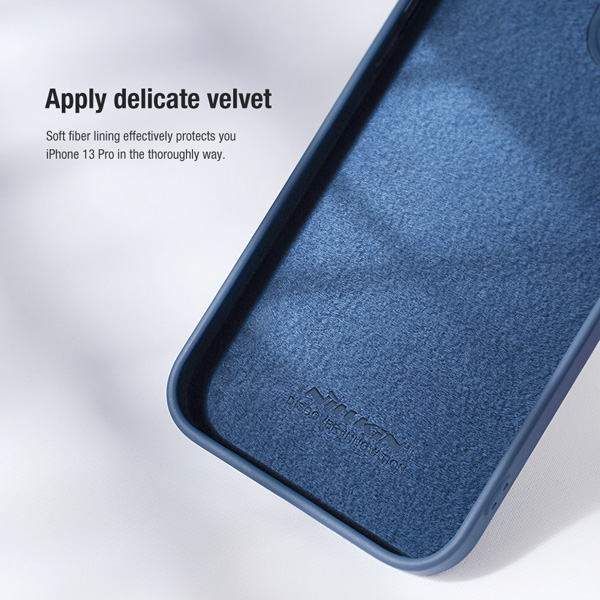 قاب سیلیکونی با محافظ دوربین iPhone 14 Pro مارک نیلکین مدل CamShield Silky Silicone