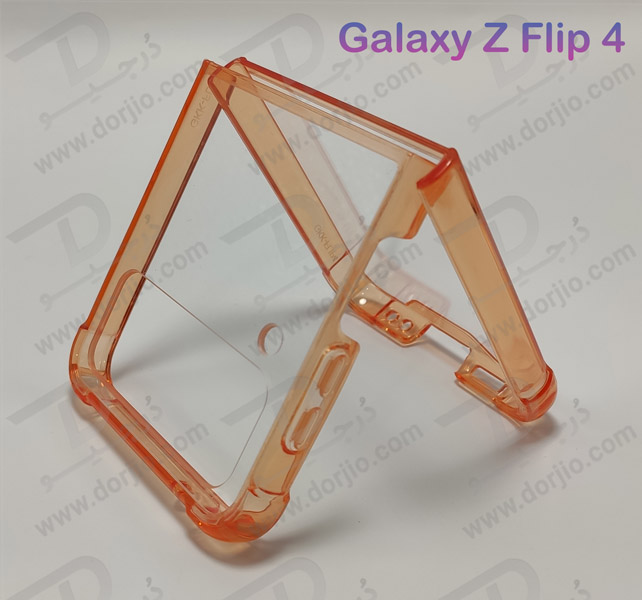 کریستال کاور شفاف فریم رنگی ژله ای ضد ضربه Samsung Galaxy Z Flip 4 مارک GKK